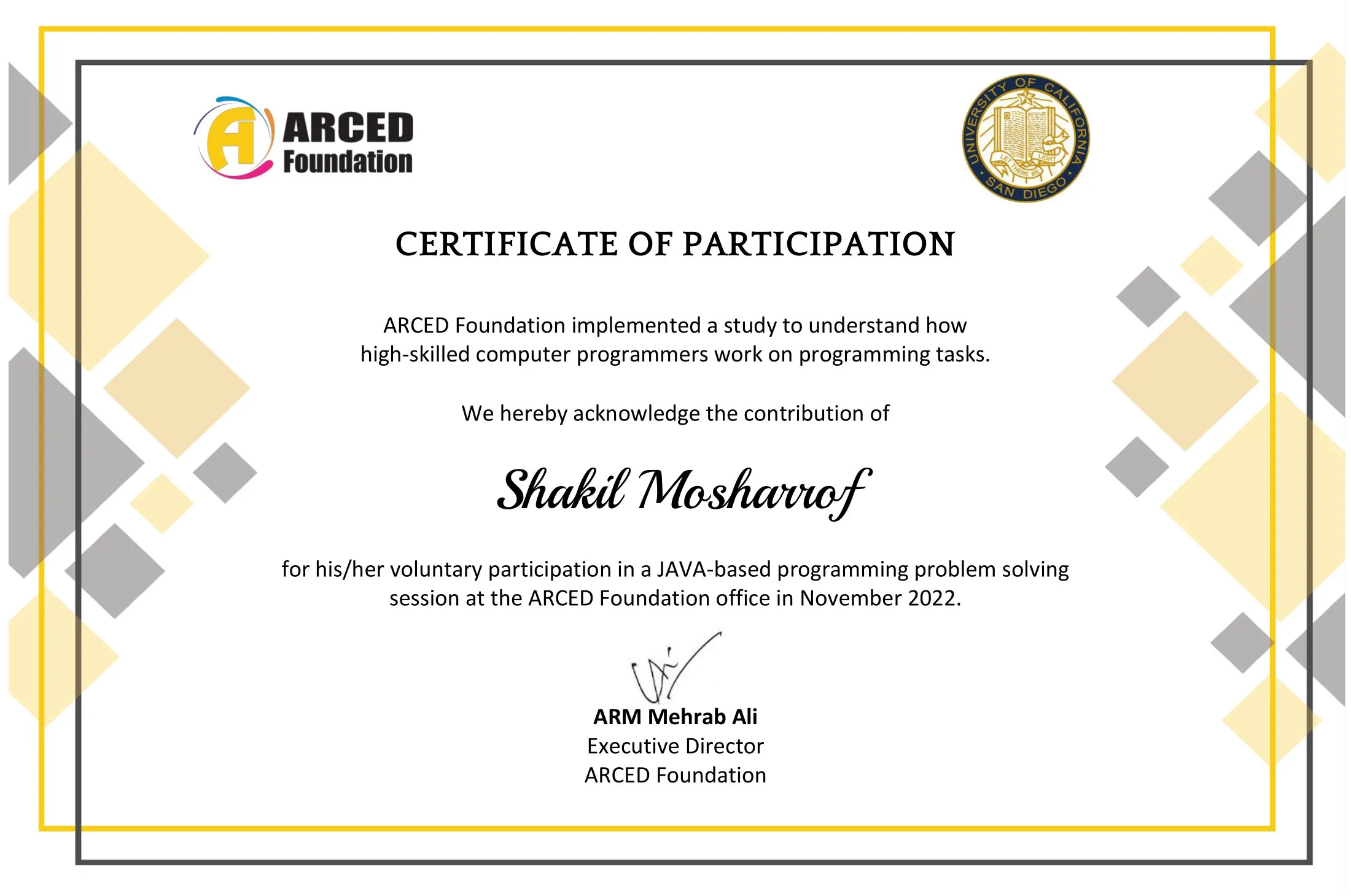 certificate